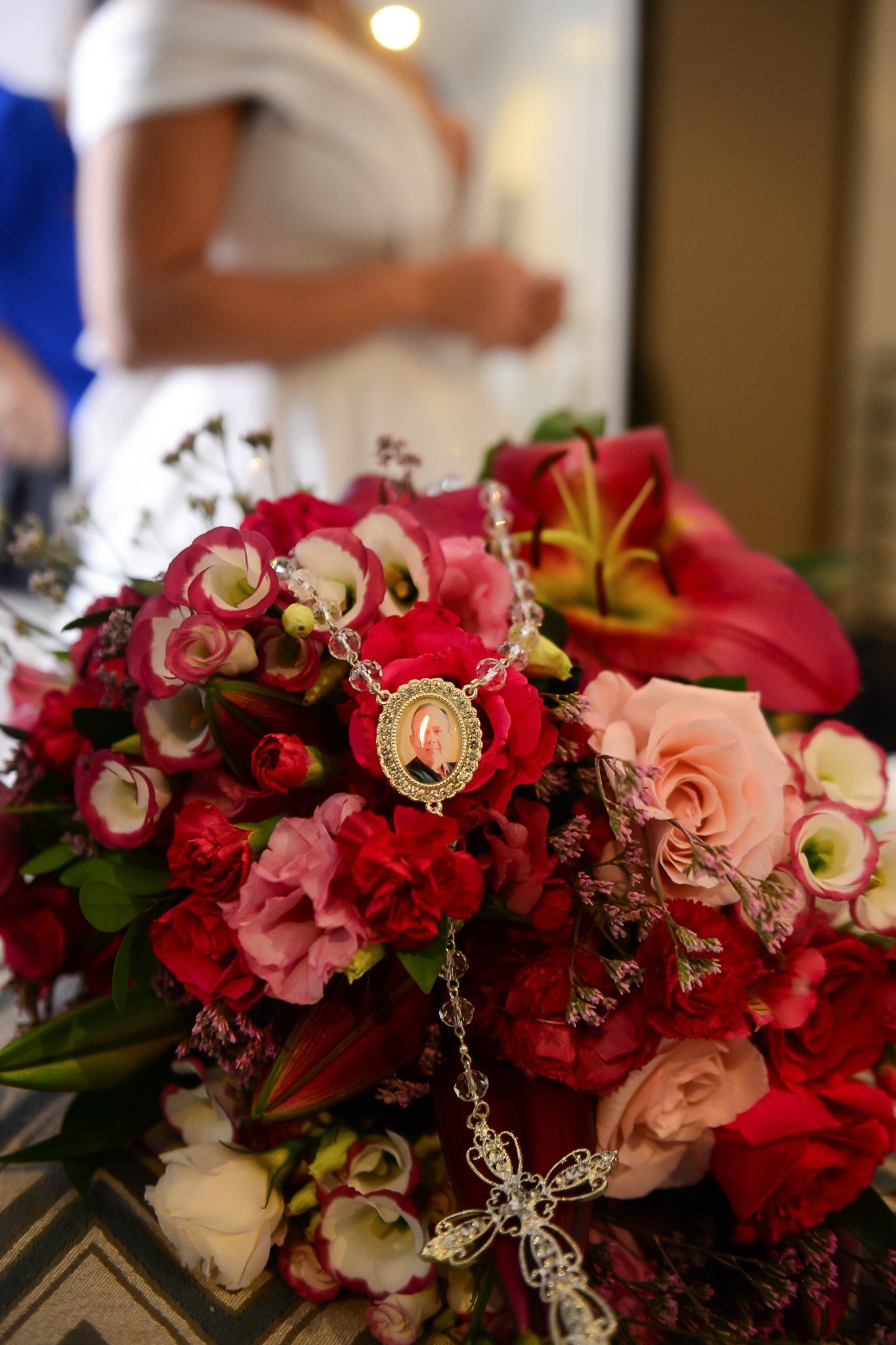 Detalhe de buquê de casamento